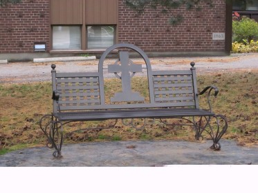 Memorial Bench – ‘In Jesus name be our guest, and come a while and sit and rest.’
